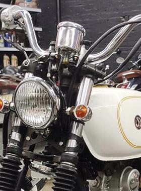 摩托车转向灯改装复古12v金属方向灯闪灯弯灯CG125太子复古配件