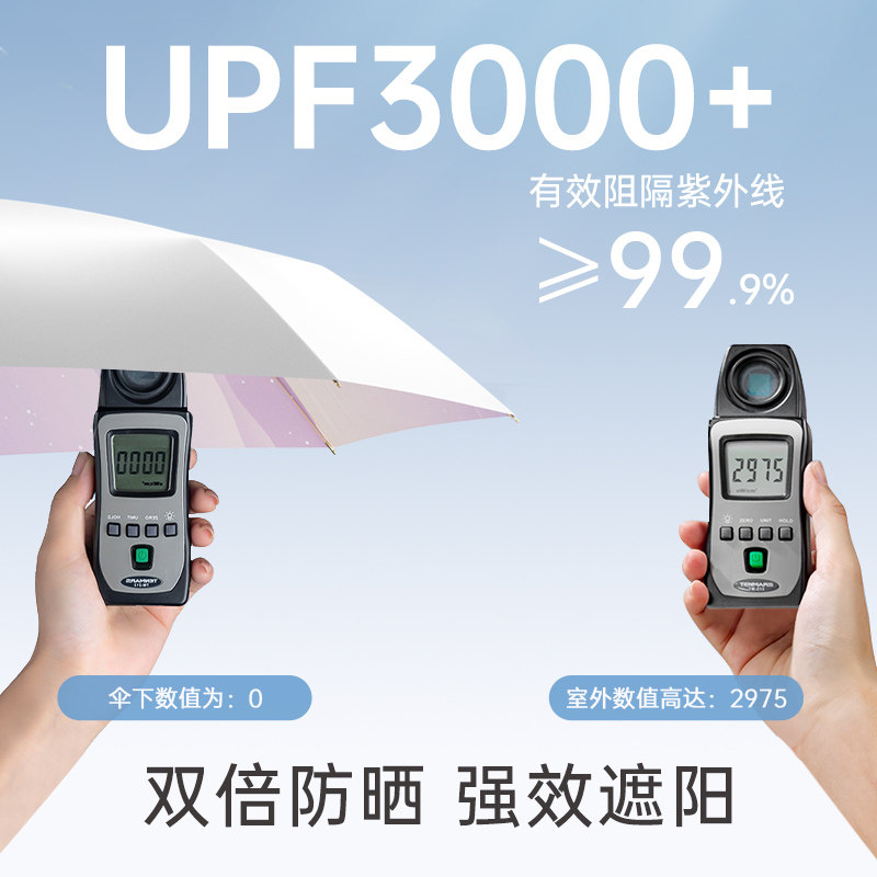 左都钛银胶双层晴雨伞遮阳防晒防紫外线太阳伞女轻巧便携双人伞