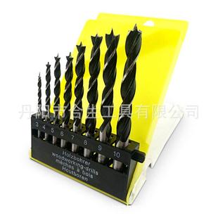 8pc塑盒装 10mm三尖木工钻木工打孔直流支罗钻钻孔电钻头工