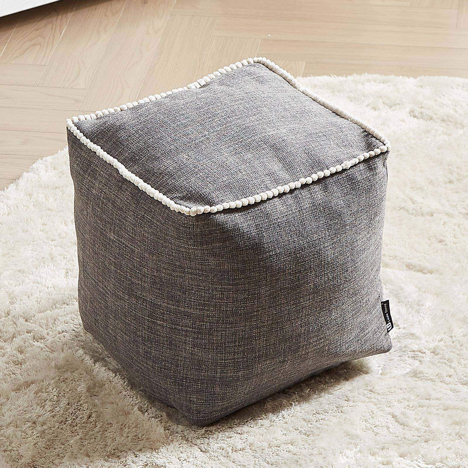 布艺收纳脚踏套简约风格方形沙发搁脚凳垫脚蹬可填充收纳物品