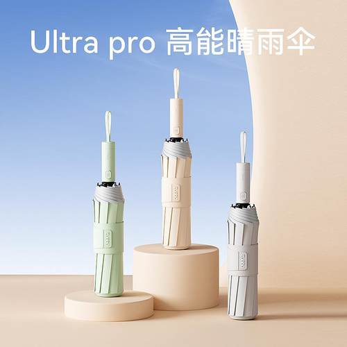 ZUODU左都全自动晴雨伞黑胶三折抗强风暴雨伞遮阳防晒大号太阳伞