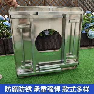 特厚不锈钢折叠烧烤餐桌商用简约吃饭家用圆桌户外摆地摊长方桌子