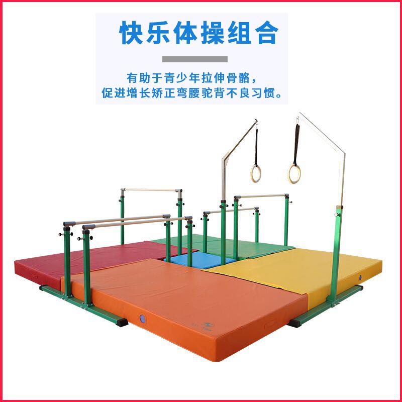 儿童单杠双杠吊环高低杠幼儿感统体能训练加厚体操垫组合全套器材