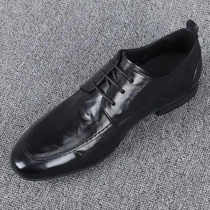 朝益潮鞋2025新款皮鞋男款正装商C务男鞋套脚尖头英伦风休闲鞋