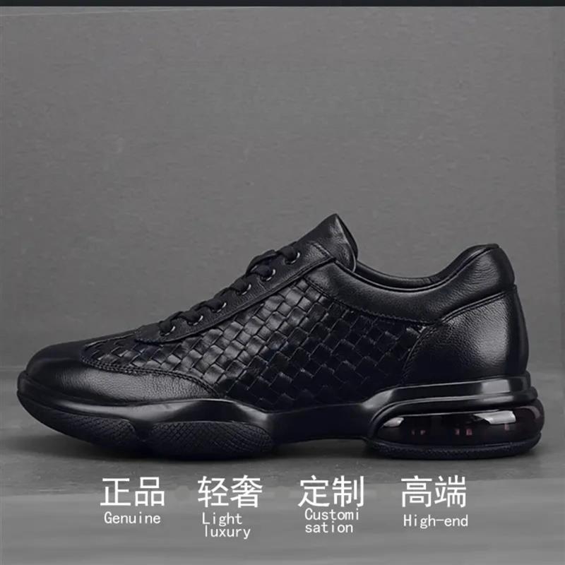 3宁悦臻选2026新款男士奢品定制男鞋意式软皮气垫时尚潮流休闲