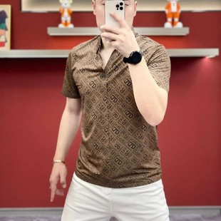 休闲薄款 FZ轻奢服饰精品男士 时尚 t恤2025夏季 短 D商W务翻领polo衫