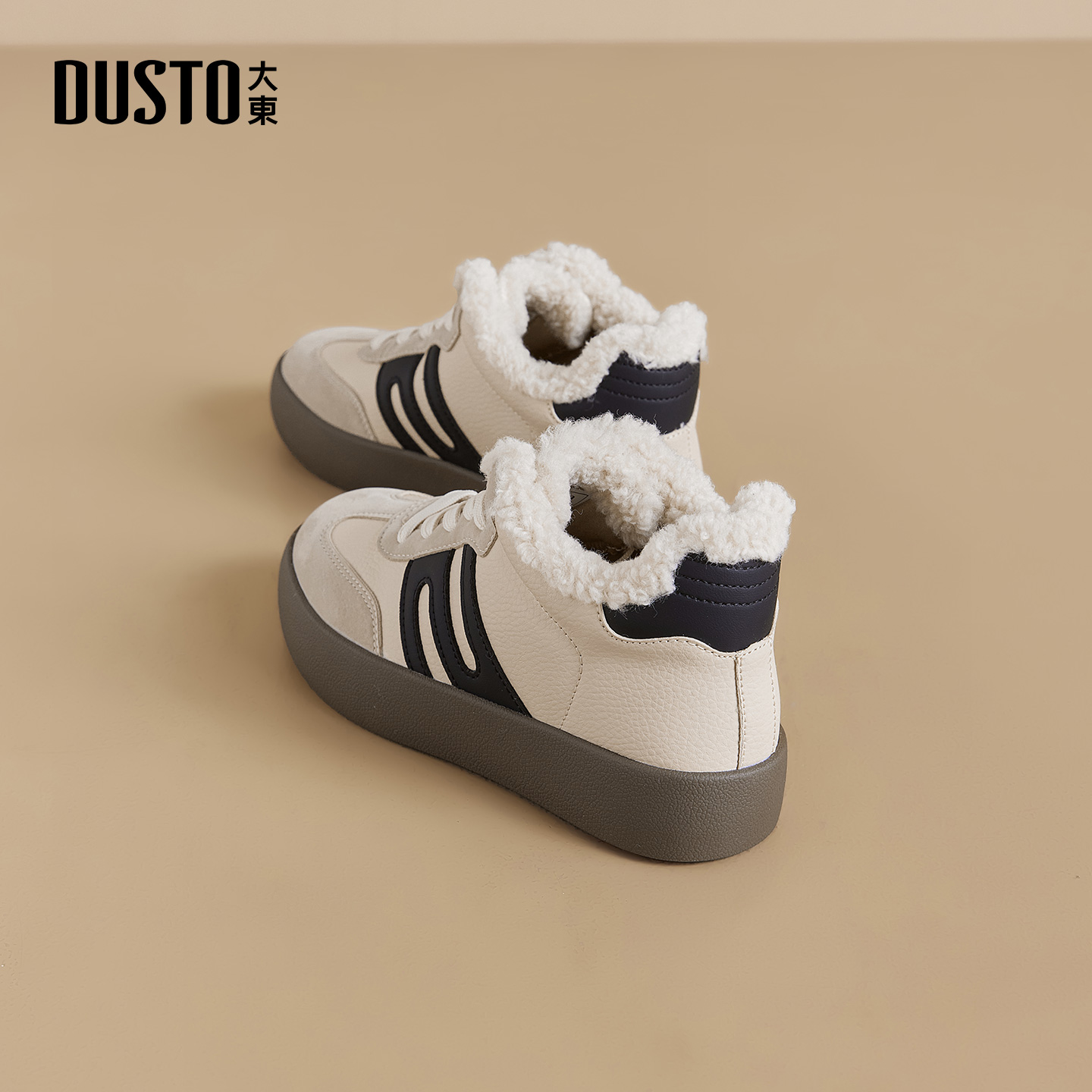 大东鞋子加绒德训鞋保暖棉鞋女款2025新款冬季女鞋防滑厚底雪地靴