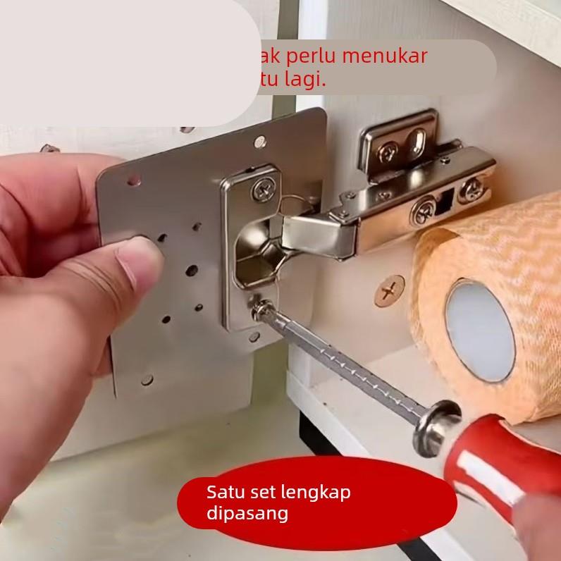 浴室柜门板修覆片洗手池台面盆实木pvc柜门折页通用螺丝孔安装器