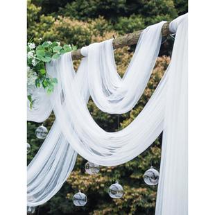 白色网纱婚礼拱门婚礼建议民族风格背景中国风天花板白色网纱窗帘