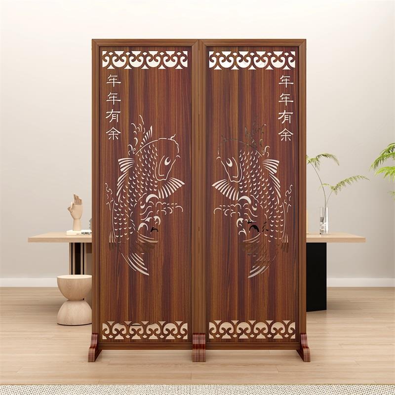 屏风隔断客厅折叠移动木板简约现代中式复古办公室隔断墙卧室遮挡
