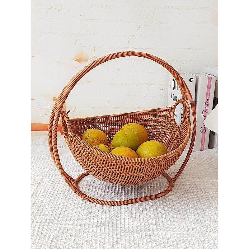 彷藤手工编织收纳篮挂式圆形吊篮家用客厅水果零食野餐储物篮猫窝,餐饮具,果盆/果盘/果篮,淘宝优惠券,粉丝福利购,淘宝优惠卷