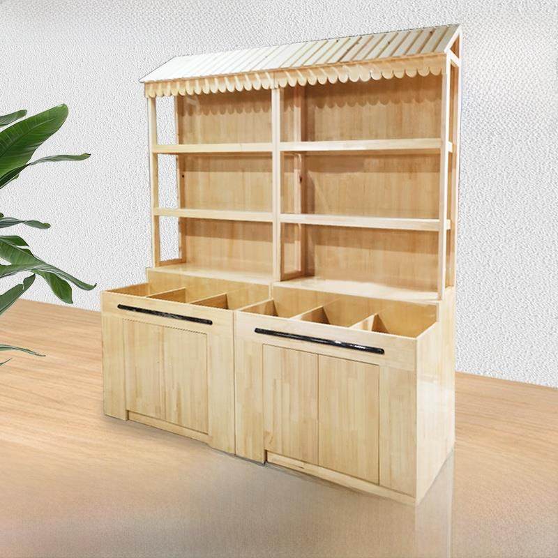 超市干果实木展示架，特产粮食，油，米线，农产品展示架，鸡蛋屋