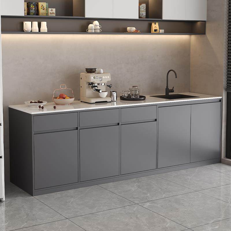 公司水吧台办公室茶水柜带水槽咖啡操作台定制洗手盆一体厨房整体