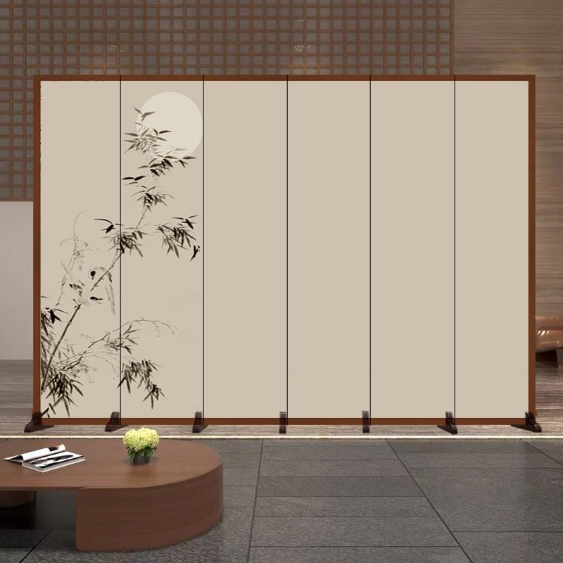 定制中式屏风隔断客厅茶室办公折叠移动饭店大厅包间卧室遮挡玄关