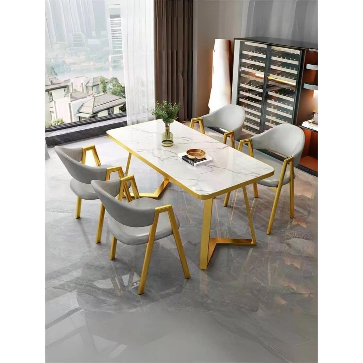 小户型餐桌椅洽谈桌椅组合餐厅奶茶快餐店餐桌子长方桌椅餐饮商用