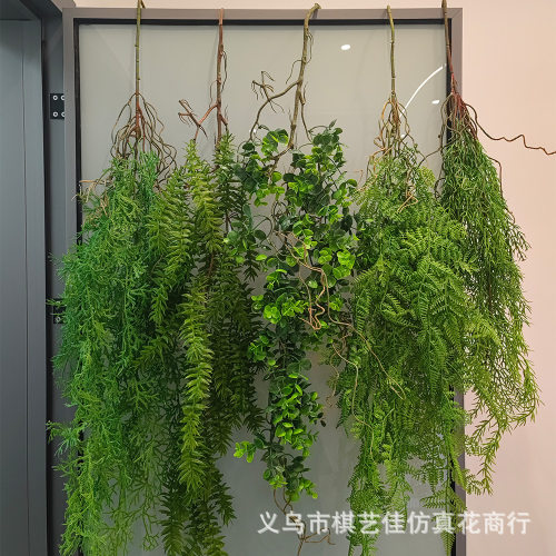 仿真植物背景墙草坪插花单支绿植塑料叶子餐厅客厅装饰蕨类假花草