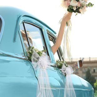 汽车蝴蝶结椅子后背配件胸花 爆款 婚车DIY装 饰婚庆节日派对装 饰品