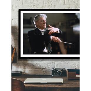Karajan 卡拉扬 古典音乐家指挥家钢琴家教室琴行房挂画装饰墙画
