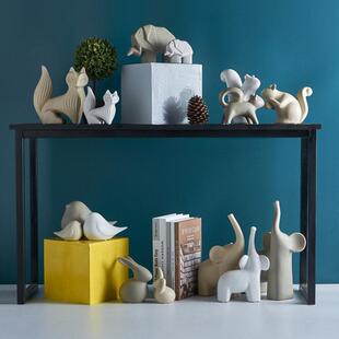 摆件家居饰品创意客厅北欧陶瓷动物小摆件酒柜电视柜卧室玄关摆设