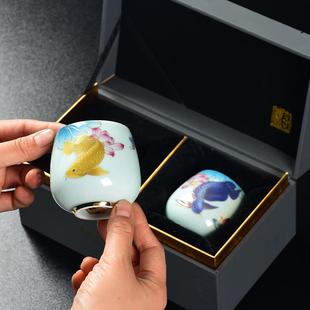 轻奢陶瓷主人杯功夫茶具茶杯个人专用品茗杯单杯茶道杯子高档礼盒