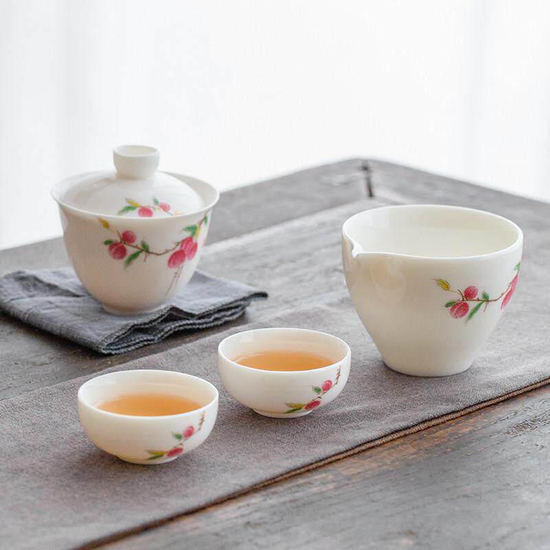 白瓷快客一壶二杯便携式旅行包功夫茶具两人套装泡茶壶礼盒可定制