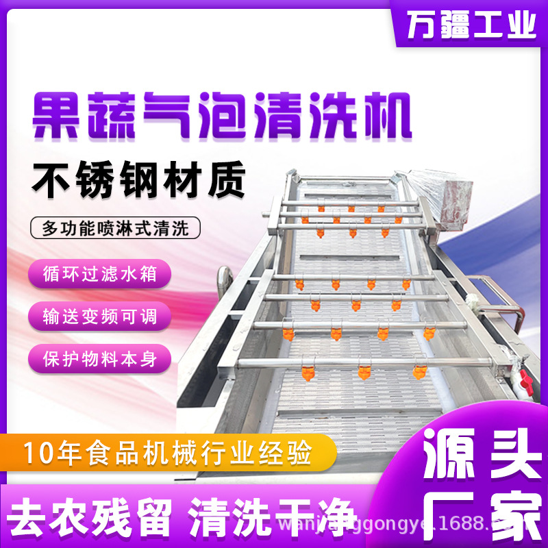 商用圣女果气泡清洗机 红枣板栗清洗机器 果蔬深加工前处理流水线