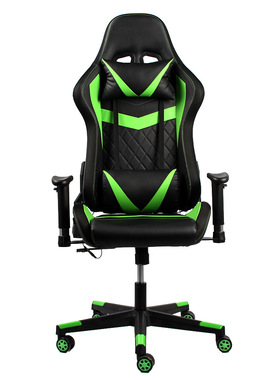 电竞椅RGB LED跑马灯重型PU皮革可调赛车风格摇摆绿色游戏椅784