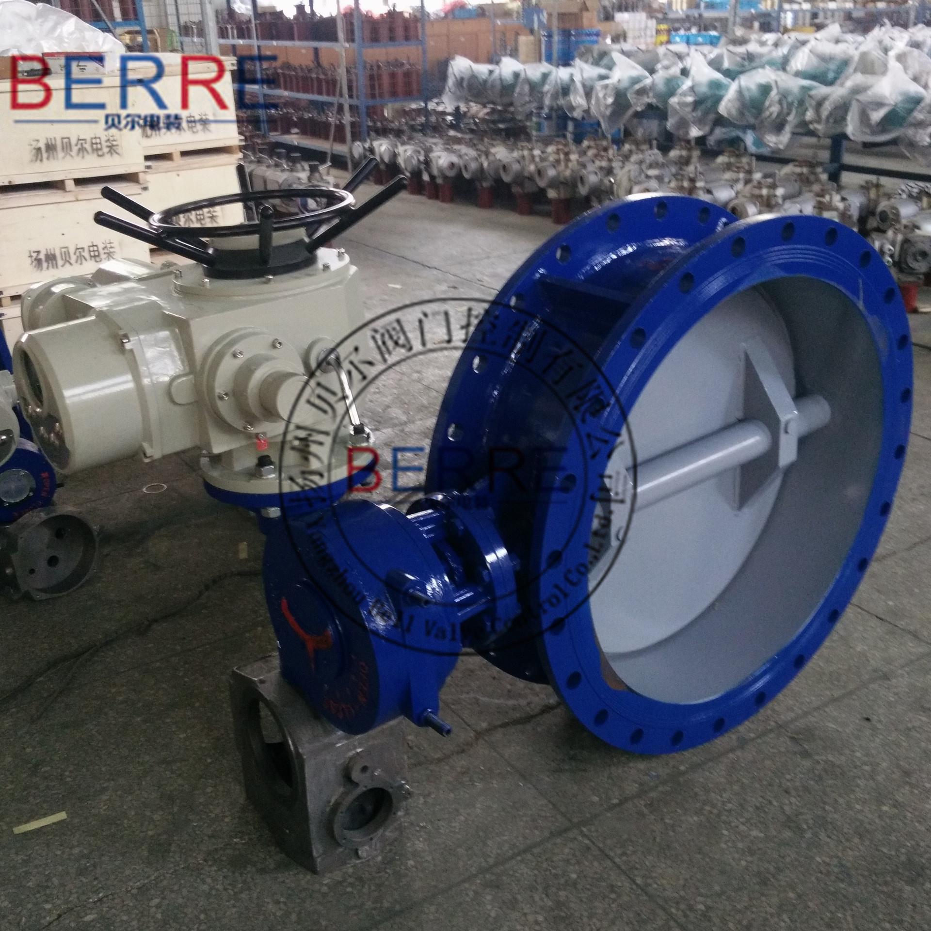 江制苏贝尔D90法兰硬密0封三偏心528电N动开关蝶阀PLC集中控电动