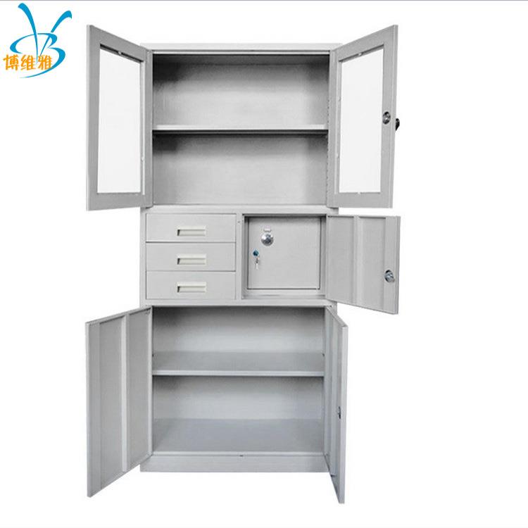 柜厂钢柜制铁铁皮柜抽屉偏式储物柜三BWY-2000屉办公资料带密码锁