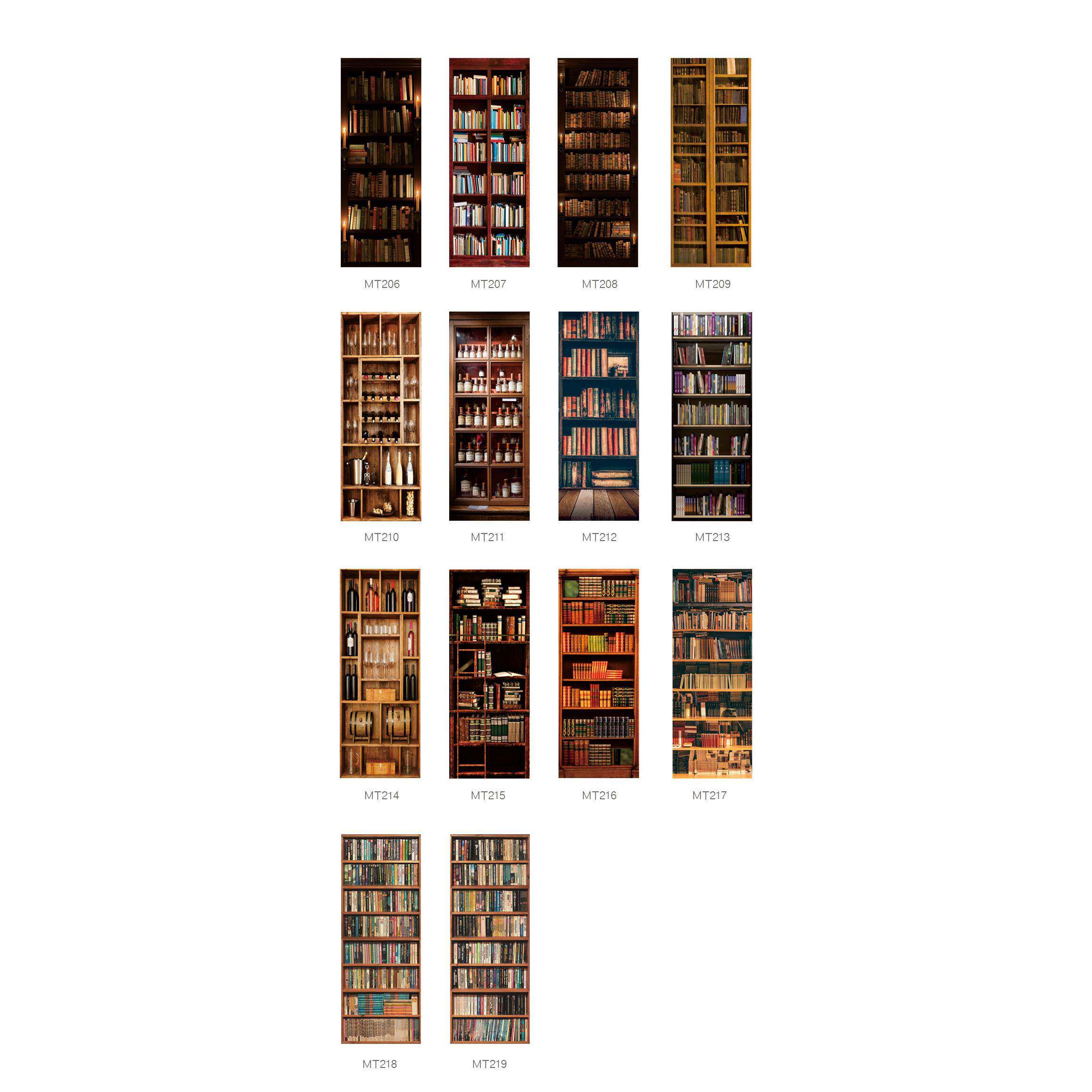 MT206-219酒柜书柜3D立体门贴可移除防水自粘墙贴卧室客厅DIY墙纸