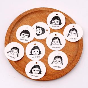 可爱小女孩混装 吊牌标签手写吊卡首饰珠宝挂绳饰品标价签标签配件