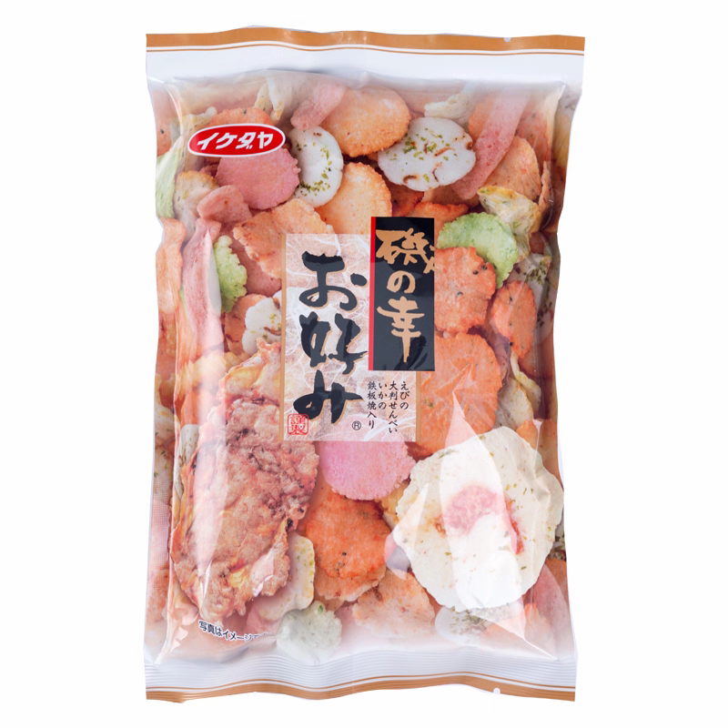 日本本土款 池田屋虾饼 磯之幸什锦海鲜米饼海味虾片米果膨化零食