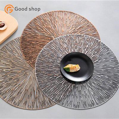 PVC Hollow Round Placemat Waterproof Non Slip Dining Table新