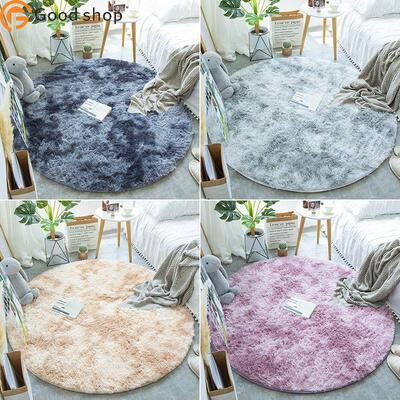 Nordic round  silk hair living room rug bedroom bedsid新款式