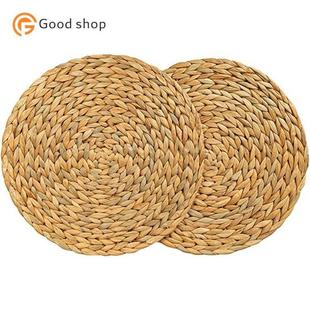 mat water hyacinth straw Weaving dining round woven table