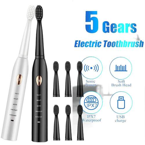 Sonic Etric Toothbrush5Gears Adjustment Rechargeable跨境出口
