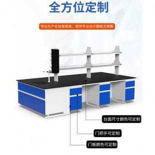 实验室工作台全钢实验台化验室试验边台桌钢木中央台通风橱理化柜