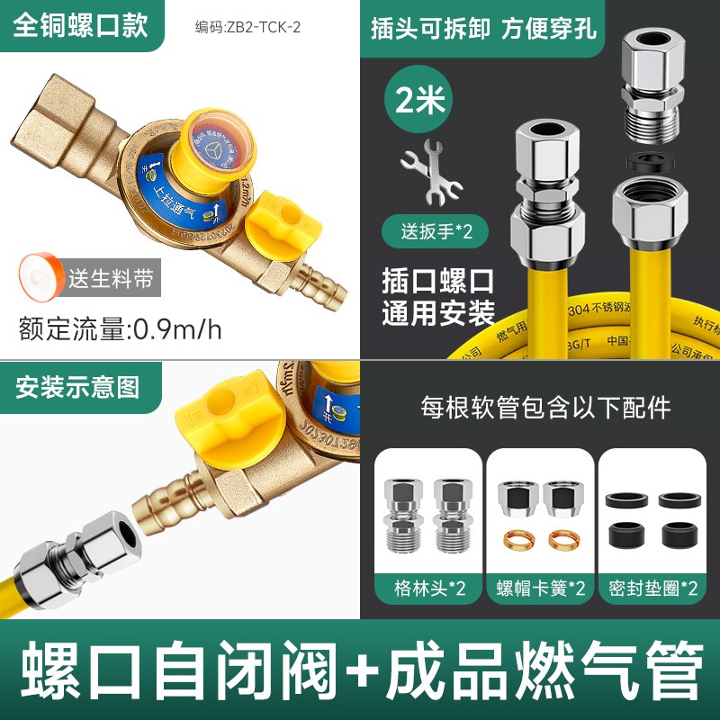 家用天然气燃气管道自闭阀漏气自动断气保护泄露防漏安全阀门1384