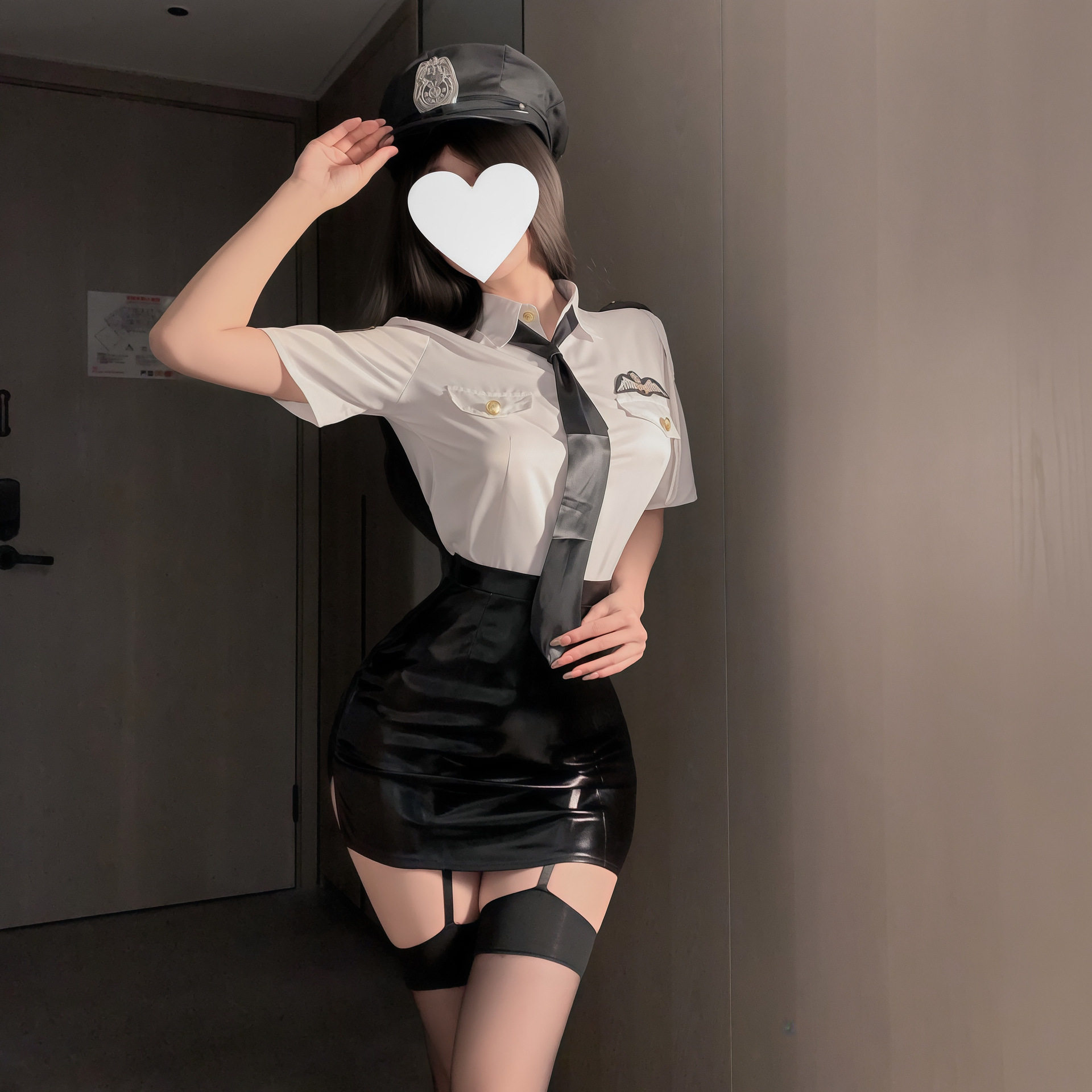 火辣女警性感ol御姐风内衣角色扮演免脱空姐紧身包臀皮裙OL装