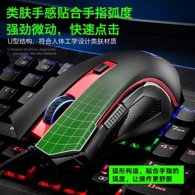 游戏鼠标有线电竞台式电脑笔记本办公家用lol无声静音cfUSB大手ET
