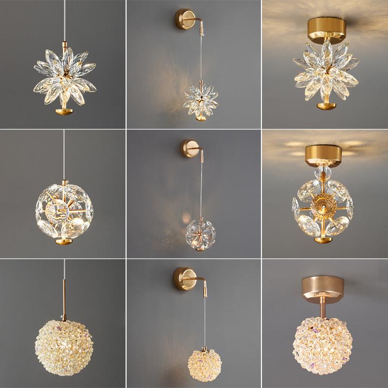 新款法式水晶床头吊灯后现代高级感蒲公英创意饭厅餐厅卧室吊线灯