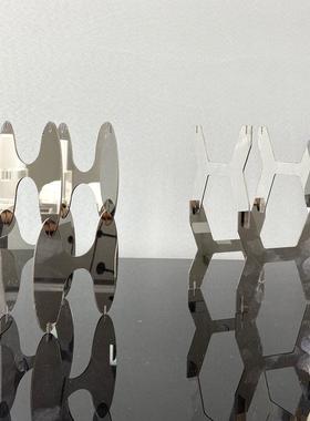 现代简约几何金属艺术品摆件H形摆设家居样板房酒柜电视柜装饰品