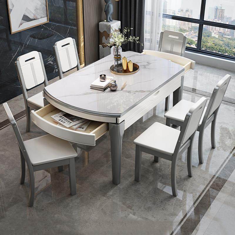 岩板餐桌椅意式实木组合可折叠伸缩家用网红现代简约小户型饭桌子,住宅家具,岩板餐桌,淘宝优惠券,粉丝福利购,淘宝优惠卷