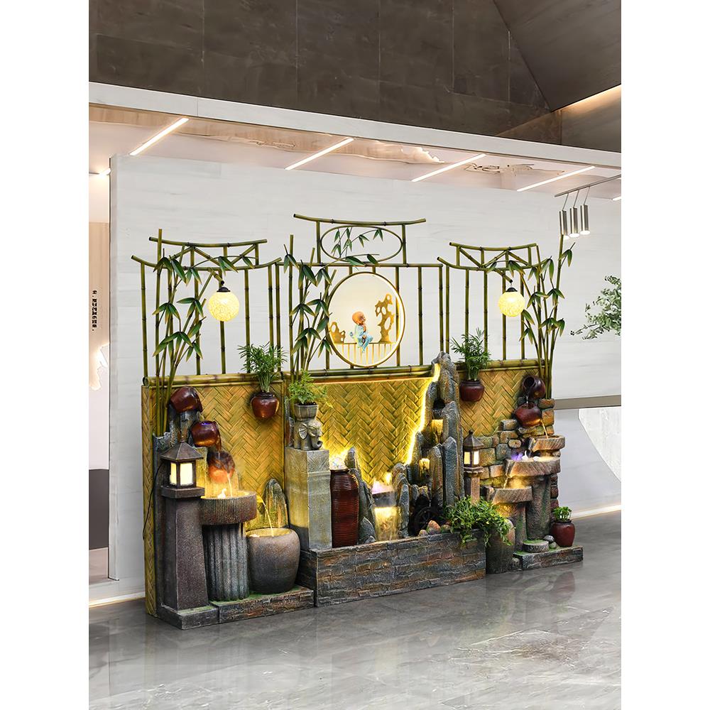 新中式流水屏风摆件饭店民宿隔断装饰户外庭院花园布置假山水景观