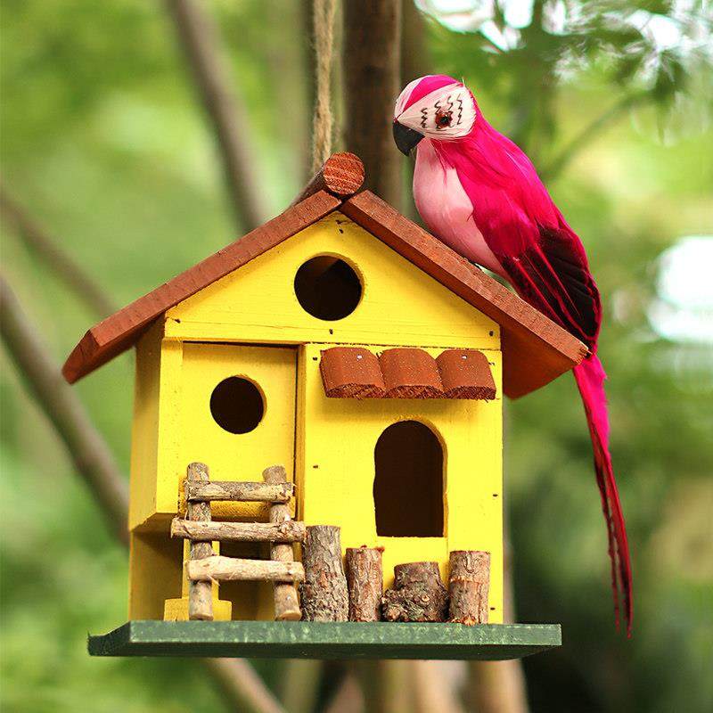 鸟窝花园庭院布置户外景观实木阳台院子园艺装饰摆件仿真鸟屋鸟巢,家居饰品,户外/庭院摆件,淘宝优惠券,粉丝福利购,淘宝优惠卷
