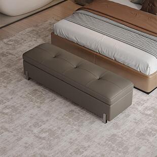 轻奢床尾凳收纳储物长条凳换鞋凳沙发凳脚踏衣帽间休息长凳子可坐