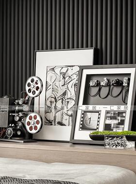 一匚 简约覆古投影机组合摆件 样品房酒店会所客厅床头柜装饰物