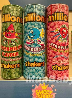 现货 英国millions水果果汁软糖酸糖果进口糖果零食无人工色素