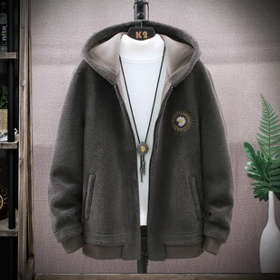 冬季 2055 男生ins风小邹菊刺绣颗粒绒情侣外套