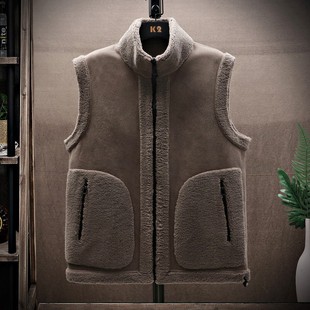 2281 颗粒绒情侣背心夹克 秋冬爆款 INS风男生国潮双面穿双穿个性